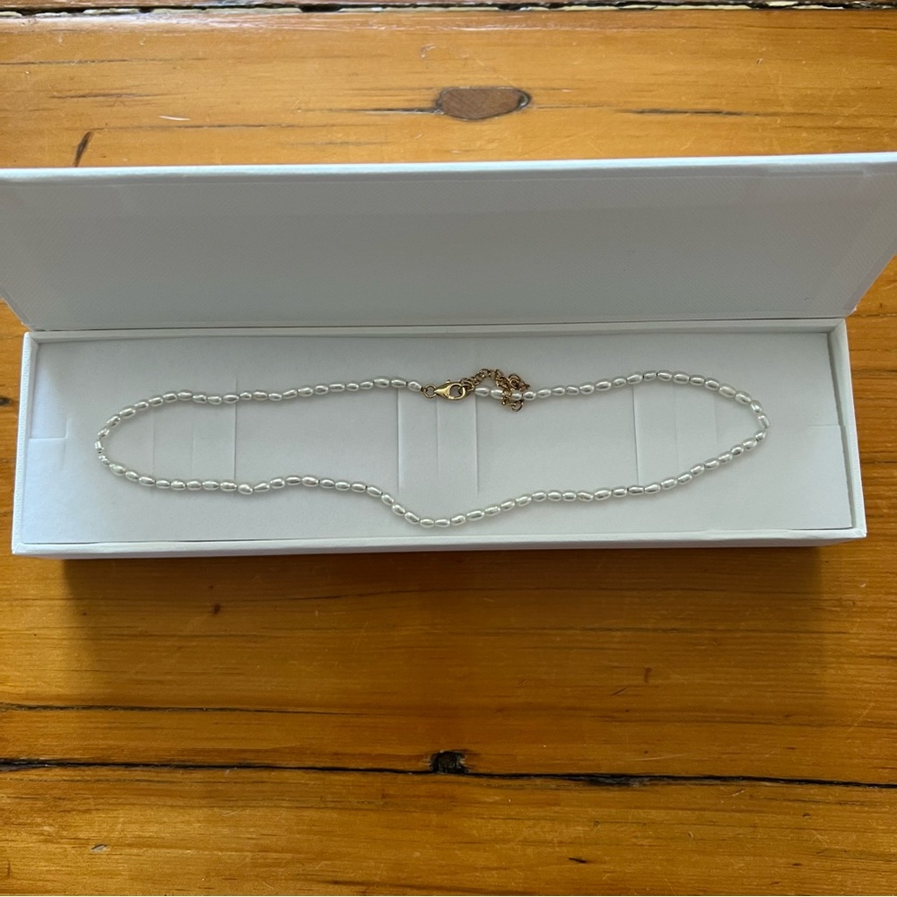 Mejuri White Pearl Necklace